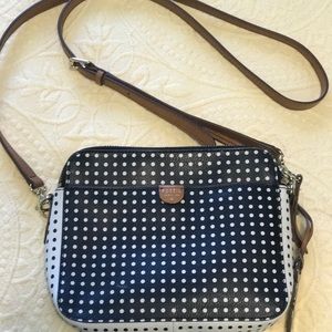 Fossil crossbody polka dot purse